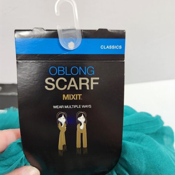 Fashion Scarf Thin Polyester  Colorful Pink Turquoise Oblong MIXIT Lot Of Two - Picture 6 of 9